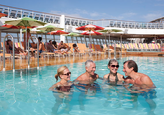 Four pools including the Solarium, an adults-only retreat.